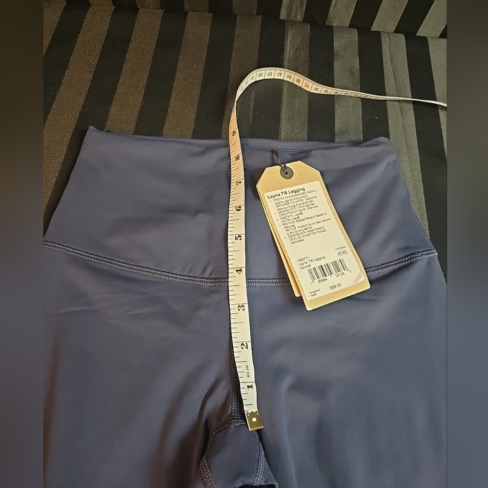 prAna Layna 7/8 Leggings Size XS Fits 0-2 Nautical Blue High Waist Stretch - Picture 6 of 9